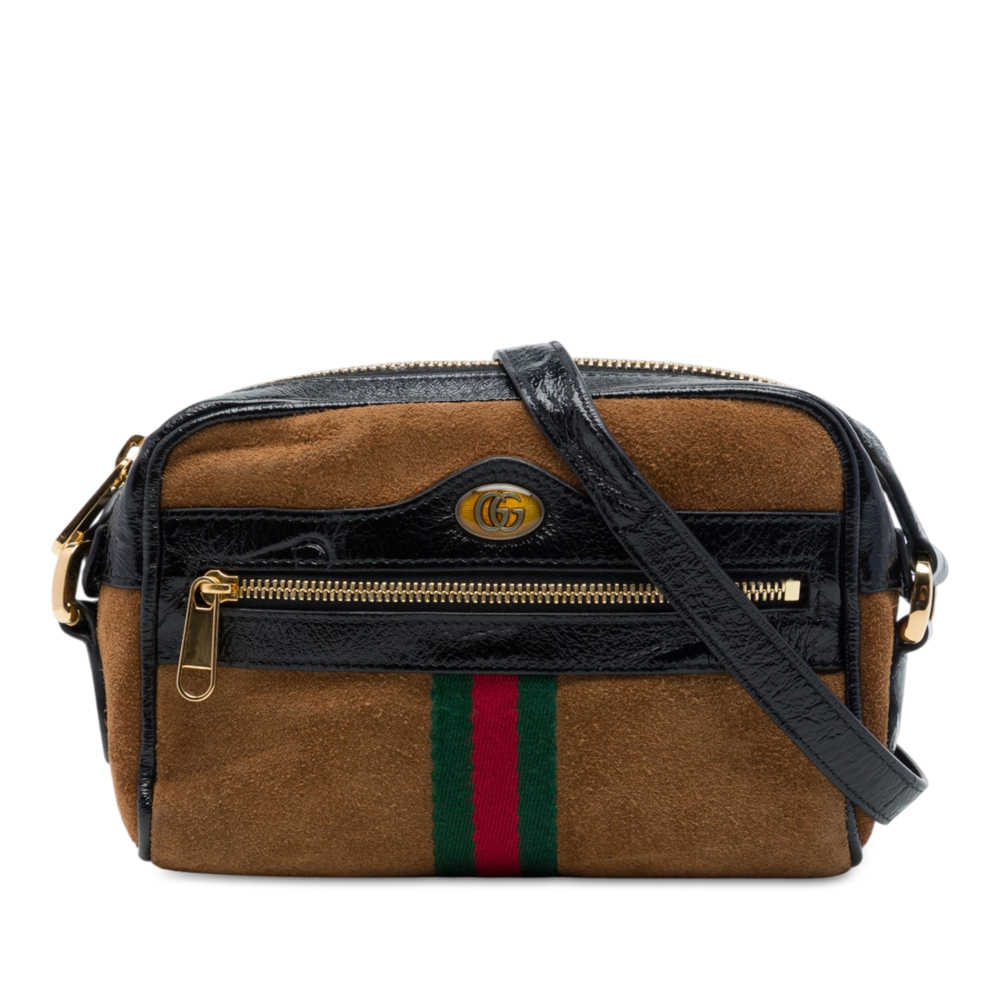 Pre-Loved Gucci Mini Suede Web Ophidia Crossbody